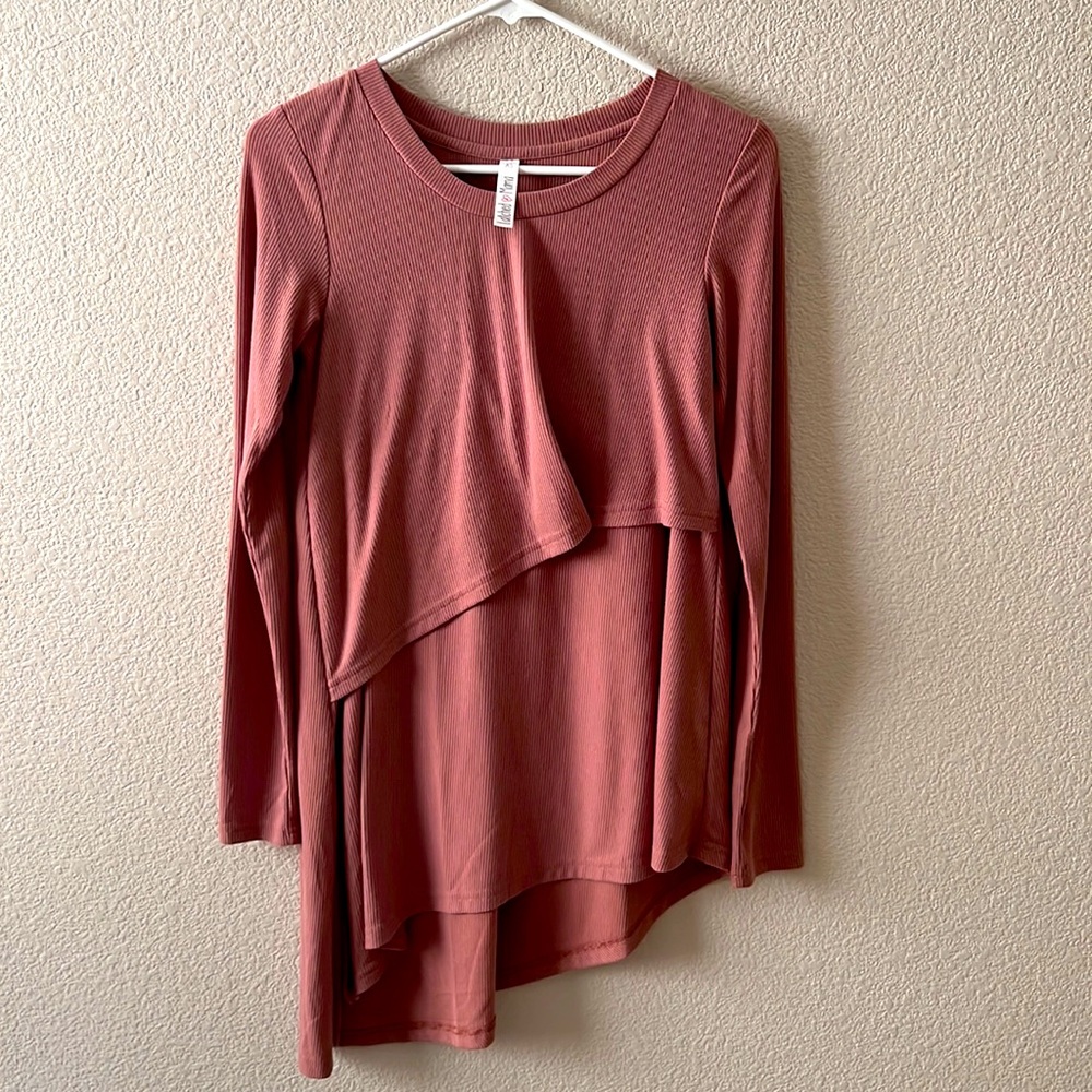 Latched Mama long sleeve, ribbed shirt.